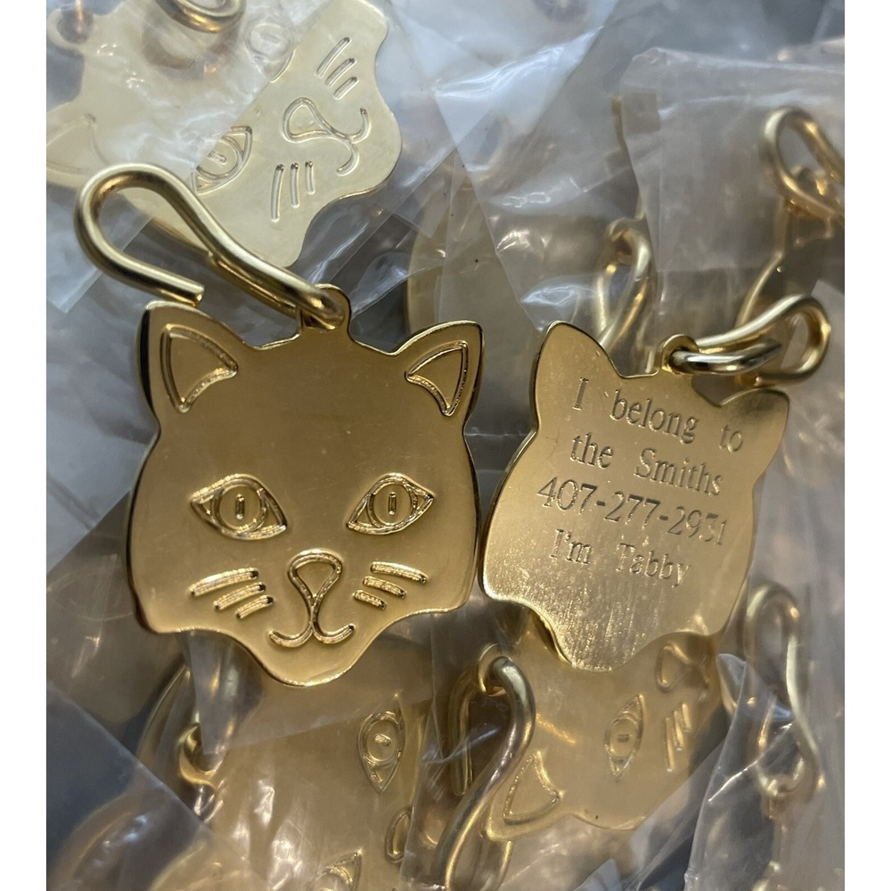 BLANK Gold Cat Shaped-ID Tag (engraving not available)